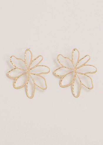 Phase Eight Gold Open Flower Stud Jewellery Gold Australia | YL8714653